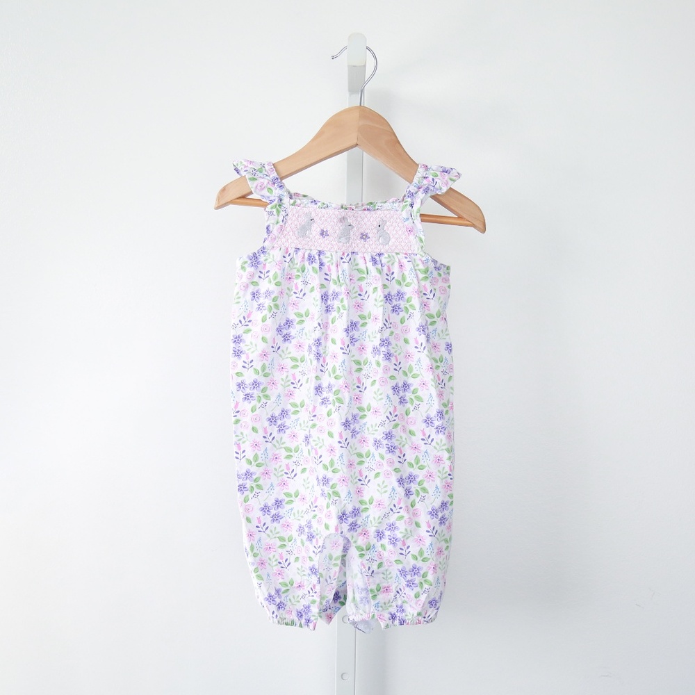 JoJo Maman Bébé Floral Smocked Baby Romper